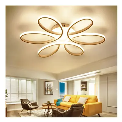 (White, 58cm-Dimmable) Modern LED Ceiling Light Chandelier Lamp Flower Shape