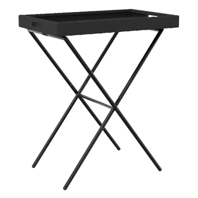 (black) vidaXL Folding Tray Table Hall TV Dinner Tray Serving Side Table Poly Rattan