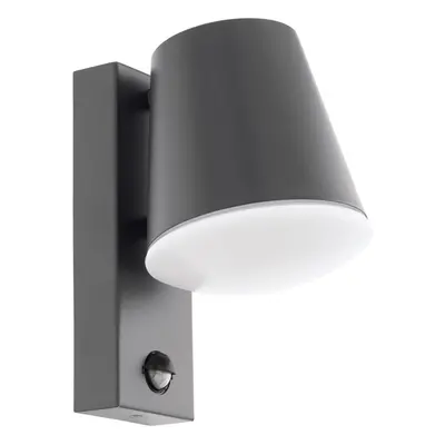 IP44 Outdoor Wall Light & PIR Sensor Anthracite Steel x 10W E27 Bulb