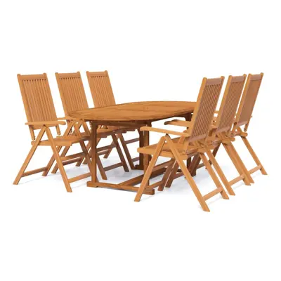 (oval, piece) vidaXL Solid Wood Acacia Garden Dining Set Table 5/7 Piece Oval/Rectangular