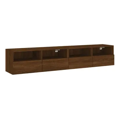 vidaXL TV Wall Cabinets Floating TV Units pcs Brown Oak Engineered Wood