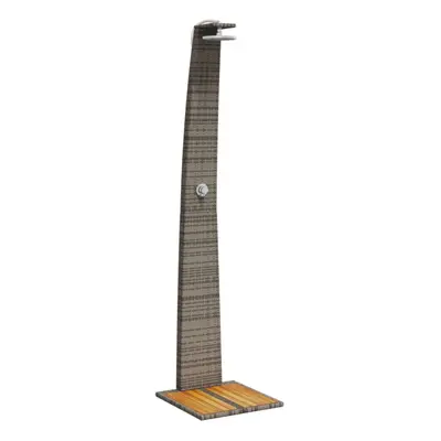 (grey, x x cm) vidaXL Outdoor Shower Pool Shower Garden Shower Poly Rattan and Acacia Wood