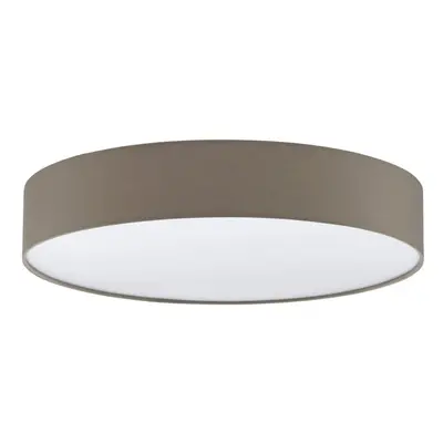 Flush Ceiling Light Colour White Shade Taupe White Fabric Plastic Bulb LED 40W