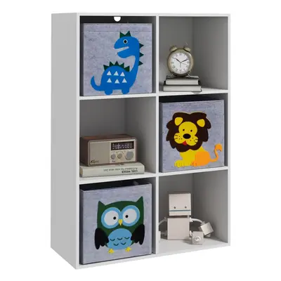 ZONEKIZ Toy Organiser with Three Non-Woven Fabric Drawers for Bedroom - White