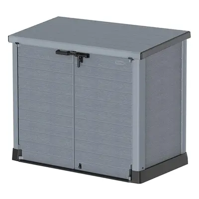 Duramax Cedargrain StoreAway 1200L Plastic Garden Storage Shed / Flat Lid - Outdoor Storage Bike