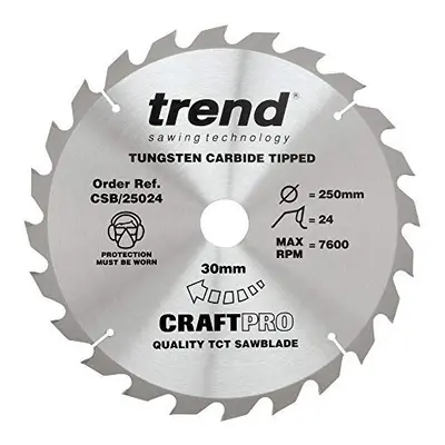 CraftPro General Purpose TCT Saw Blade for Einhell & Scheppach Table Saws, 250mm x Teeth x 30mm 