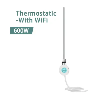 (White, 600W) NRG Smart WiFi Thermostatic Electric Heating Element for Heated Towel Rail Radiato