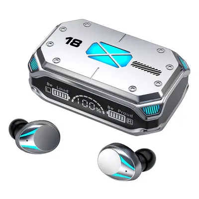 (Silver) TWS Waterproof In-Ear Hi-fi Stereo Wireless Earbuds: Enjoy Music & Gaming Anywhere