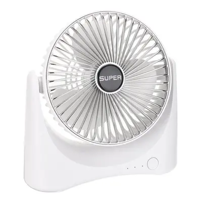 (Moon Silver) USB Fan 40000mAH Gears Free Rotation Micro USB Charging Summer Fan