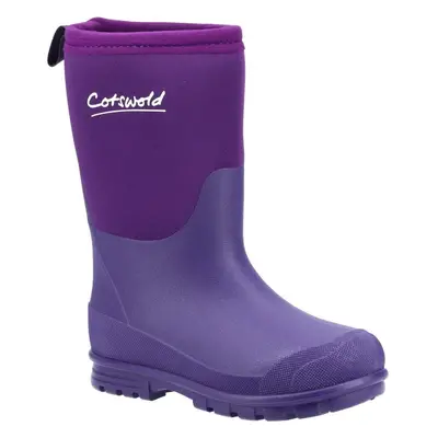 (2 UK, Purple) Cotswold Childrens/Kids Hilly Neoprene Wellington Boots