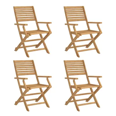 vidaXL Folding Garden Chairs Outdoor Dining Chair pcs Solid Wood Acacia