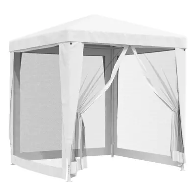 vidaXL Party Tent with Mesh Sidewalls 2m White Garden Canopy Gazebo Marquee