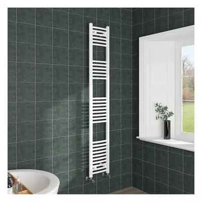 (1800x300mm, White) NRG Curved Central Heating Towel Rail Bathroom Heated Rad Radiators Ladder W