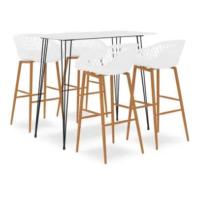 vidaXL Bar Set Piece White Dining Room Kitchen Chair Stool Table Furniture