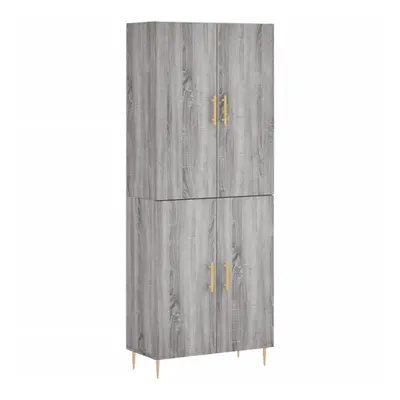 (grey sonoma, doors) vidaXL Highboard Sideboard Storage Cabinet Side Cabinet White Engineered Wo