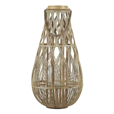 Wooden Candle Lantern cm Natural TONGA