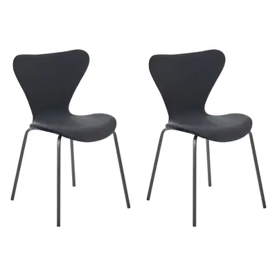 Set of Dining Chairs BOONVILLE Velvet Black