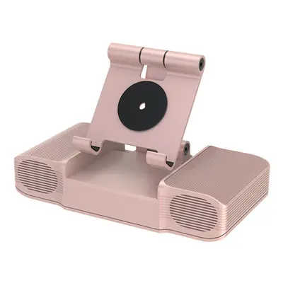 (Pink) 3-in-1 Wireless bluetooth Speaker Long Battery Life Power Bank Phone Holder Dual Bass HIF