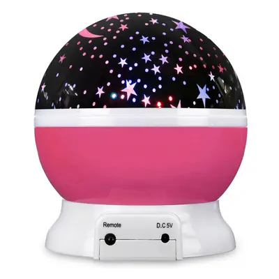 (Pink) USB Rotating Projector Starry Nursery Night Light Star Sky Projection LED Light Xmas Gift