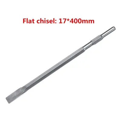 (Flat Chisel:17*400mm) 17mm SDS Plus Chisel Flat/Point/U Type For Electric Hammer Drill Jackhamm