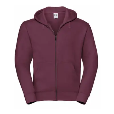 (S, Burgundy) Russell Mens Authentic Full Zip Hooded Sweatshirt / Hoodie