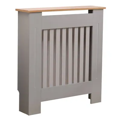 Oypla Small Grey Wooden Slatted Grill Radiator Cover MDF Cabinet