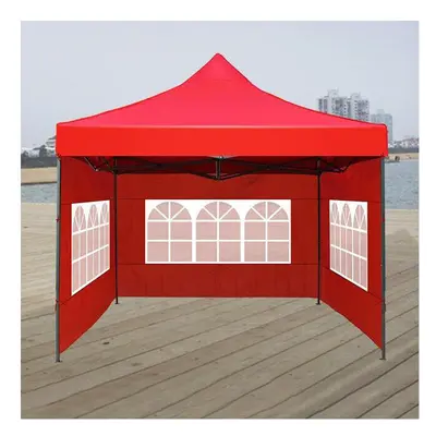 (Red) 3x4m Side Wall Gazebo Tent Cover Waterproof Marquee Party Wedding Sunshade Shelter Camping