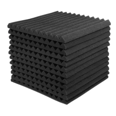 (Black) Pcs Soundproofing Wedges Acoustic Panels Tiles Insulation Closed Cell Foams