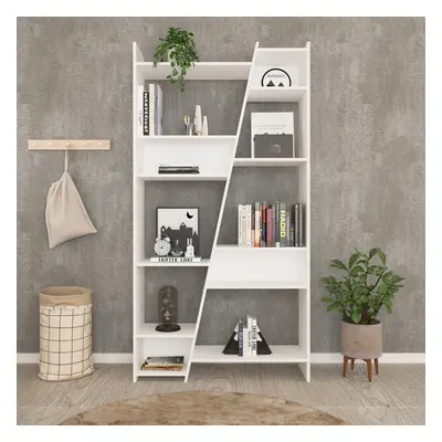 Naples Tall Shelf Space Bookcase Shelving Display Unit - White