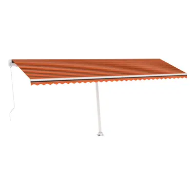 vidaXL Manual Retractable Awning with LED 600x300 cm Orange and Brown Outdoor