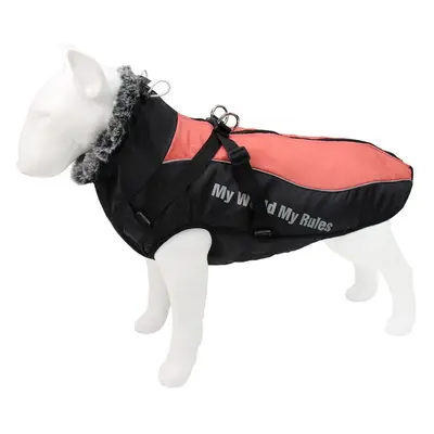 (Red, 2XL) Windproof Warm Dog Clothes Reflective Design Close-fitting Upgrade PVC Material Multi