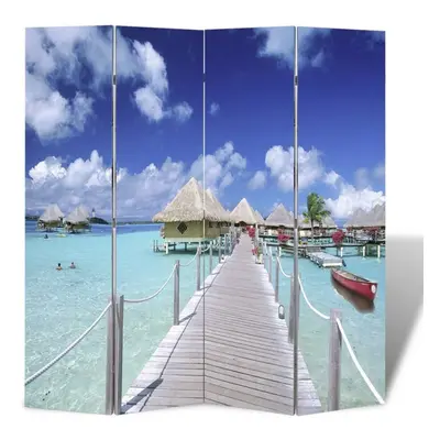 vidaXL Folding Room Divider 160x170cm Beach Privacy Screen Partiton Paravent