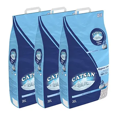 Catsan Hygiene Non-Clumping Cat Litter, Packs (3 x 20L)