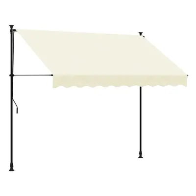 vidaXL Retractable Awning Privacy Screen Cream 250x150 cm Fabric and Steel