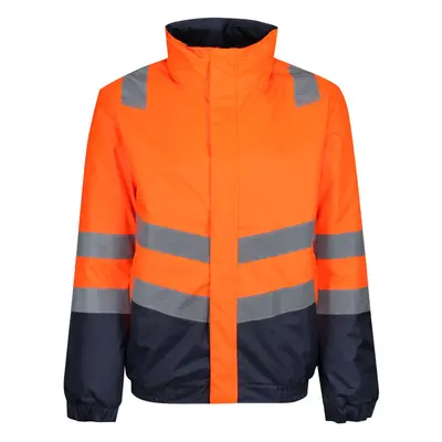 (S, Orange/Navy) Regatta Mens Bomber Waterproof Hi-Vis Jacket