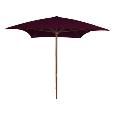 vidaXL Garden Parasol with Wooden Pole Sunshade Outdoor Umbrella Bordeaux Red