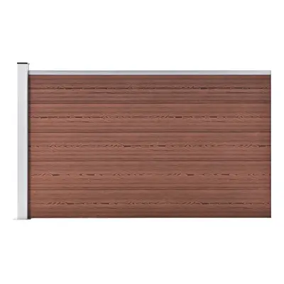 vidaXL Garden Fence WPC Brown Patio Wooden Panel Wall Barrier Edge Border Set