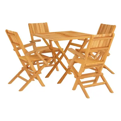 (square, with armrest) vidaXL Garden Dining Set Outdoor Table and Chairs Piece Solid Wood Teak