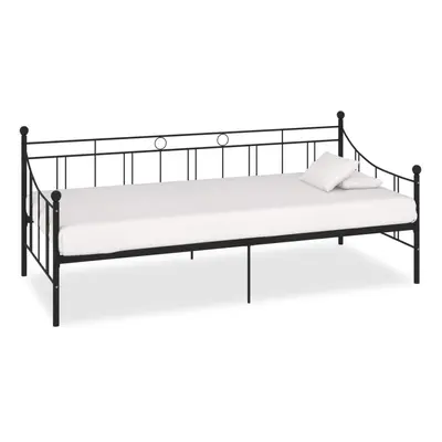 vidaXL Daybed Frame Black Metal 90x200cm Bedroom Dorm Guest Room Furniture