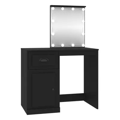 (black, with led) vidaXL Dressing Table Vanity Desk Cosmetic Table Makeup Desk Engineered Wood