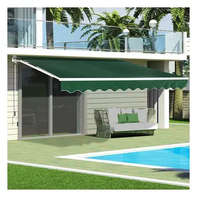 (3.5x3M) Garden Awning DIY Manual Retractable Sun Shade Shelter Canopy