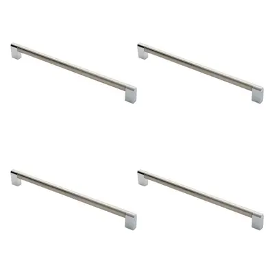 4x Multi Section Straight Pull Handle 320mm Centres Satin Nickel Polished Chrome