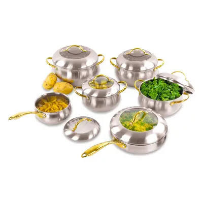 (Gold Apple) SQ Professional Lustro 6pc Stainless Steel Cookware Set