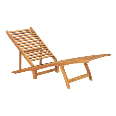 vidaXL Solid Teak Wood Sun Lounger Patio Wooden Sunbed Daybed Chaise Lounge