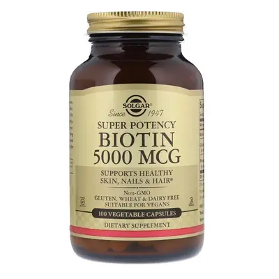 Solgar Biotin 5000mcg 100's Healthy Skin, Nails & Hair Beauty & Wellness Supplements Non-GMO