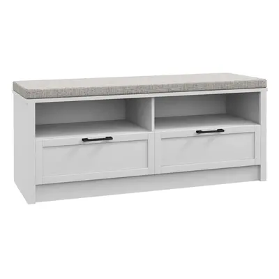 HOMCOM Shoe Bench with Removable Cushion, Open Compartments and Drawers