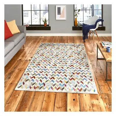 (200x290cm) 16th Avenue Multi Coloured Rugs 36A Geometric Powerloomed Vibrant Mats