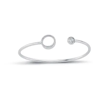 Jewelco London Girls Rhodium Plated Sterling Silver Round Cubic Zirconia Circle of Life Halo Bab