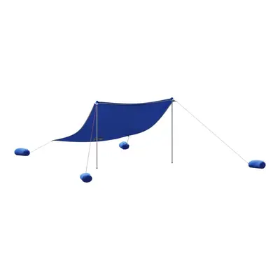 vidaXL Beach Canopy with Sand Anchors Beach Tent Sun Shelter Blue 304x300 cm