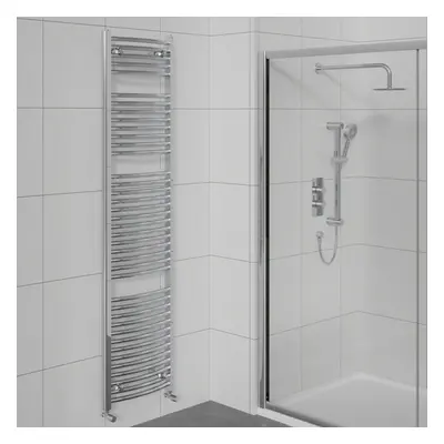 WarmeHaus Curved Bathroom Heated Towel Rail Warmer Radiator Central Heating Chrome - 1800x500mm